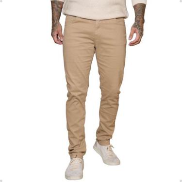 Imagem de Calça Masculina Sarja Alfaiataria Confortável Social Casual com Elasta