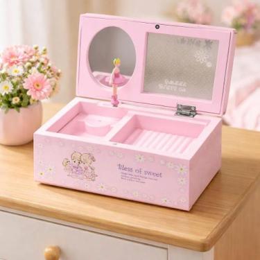 Imagem de Porta Joia Infantil Bailarina À Cordas Caixinha Música Rosa - Unyhome