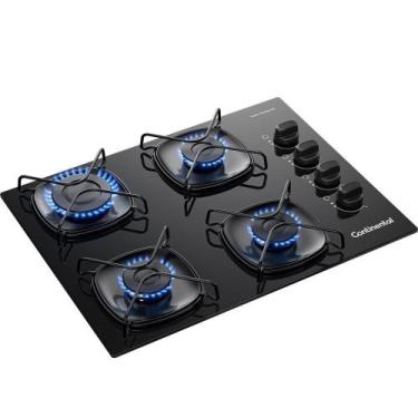 Imagem de Cooktop a Gás Continental 4 Bocas, Mesa de Vidro, Acendimento Automáti