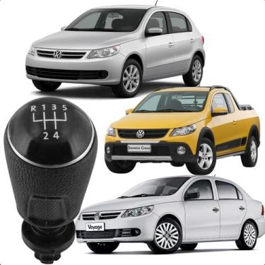 Imagem de Manopla Bola Cambio Gol Voyage Saveiro G5 G6 Fox Prata Macha Preto - R