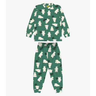Imagem de Pijama em Fleece Comfort Rovi Kids Verde, 16, Verde