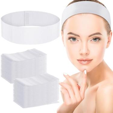Imagem de Bandanas faciais descartáveis de spa WILLBOND 200 unidades brancas