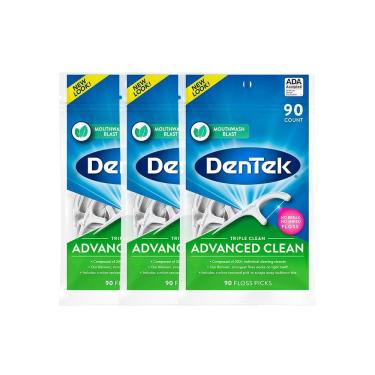 Imagem de Kit Fio Dental Dentek Floss Picks Triple Clean Advanced Clean 270 unidades