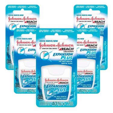 Imagem de Kit 5 Fio Dental Regular Reach Expansion Plus Johnson`s 50m