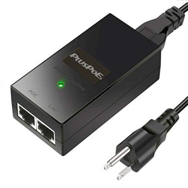 Imagem de PLUSPOE Adaptador de injetor PoE Gigabit passivo de 24 volts para dispositivos Ubiquiti e Mikroik, adequado para Ubiquiti POE-24W-G (não para 802.3af/at)