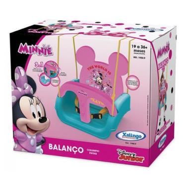 Imagem de Balanço Infantil Minnie Com Encosto Cinto Brinquedo Xalingo