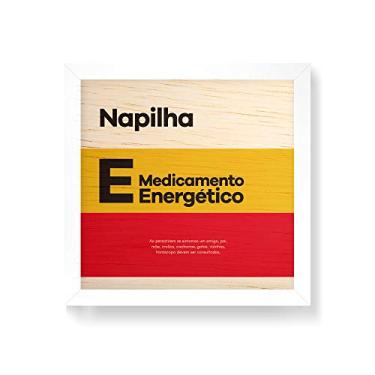 Imagem de Arte Maníacos Quadro decorativo com moldura caixa branca em Madeira - Napilha - 30x30cm