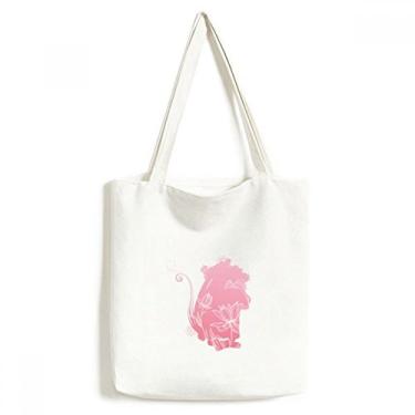 Imagem de Bolsa sacola de lona com flor de flor de flor de lótus bolsa casual bolsa de compras