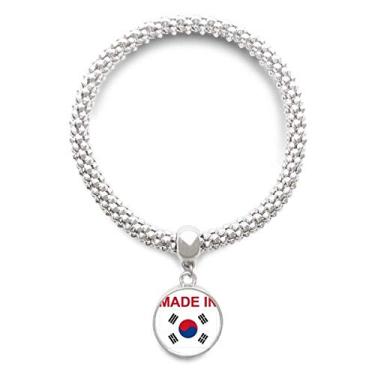 Imagem de DIYthinker Pulseira de prata feita na Coreia do Sul, bracelete ajustável com pingente de joia