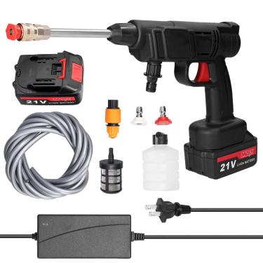 Imagem de yeacher Ferramenta doméstica para lavagem de carros sem fio de alta pressão Máquina portátil de limpeza de veículos Lavadora de automóveis com garrafa de espuma