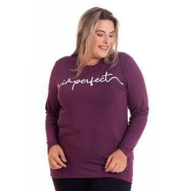 Imagem de Blusa Feminina Manga Longa em Malha Visco Estampada "Imperfect" - Serena