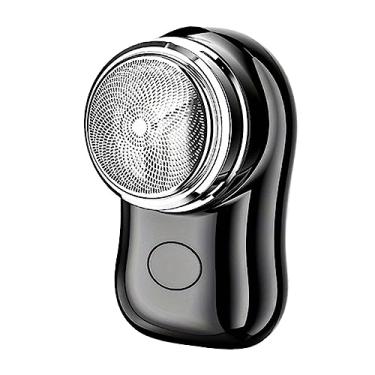 Imagem de Esquirla Mini para homens, depilação facial, removedor de, tamanho de bolso, recarregável, de barba, navalha de barba para, PRETO