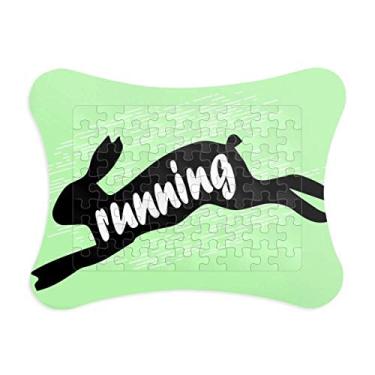 Imagem de Coelhos pretos contornam a moldura natural de quebra-cabeça decoração de imagem ornamento de jogo de quebra-cabeça