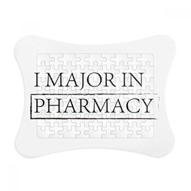 Imagem de Moldura de quebra-cabeça com citação I Major in Pharmacy para decoração de quadro