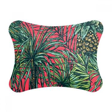 Imagem de Moldura de quebra-cabeça de folha de abacaxi, céu vermelho, decoração de imagem