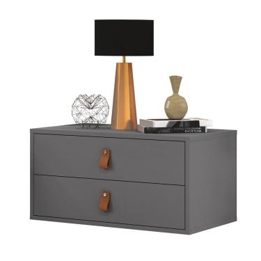 Imagem de Mesa de Cabeceira Unic 60cm Suspensa cor Cinza