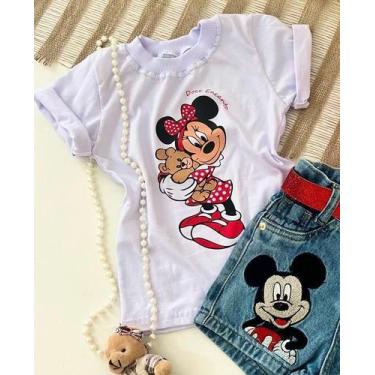 Imagem de Blusa Infantil Menina T- Shirt  Disney -Stitch - Minnie Etc - Cheios D