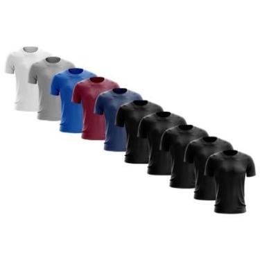 Imagem de Kit 10 Camiseta Masculina Manga Curta Dry Proteção Solar UV Térmica Academia Esporte Camisetas-Masculino