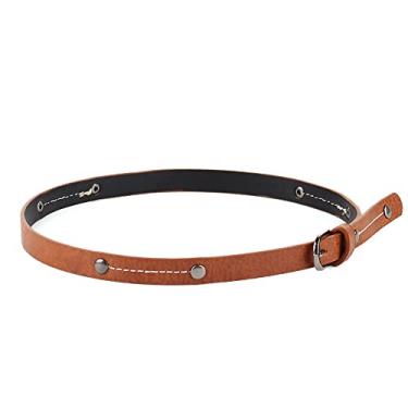 Imagem de Faixa de chapéu rebites linha chapéus de cowboy decoração Fedora cinto fino fivela de metal anel pequeno masculino feminino acessórios.., Marrom, 1 Count (Pack of 1)