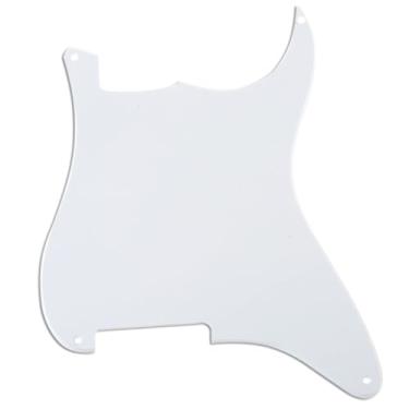 Imagem de Musiclily 4 Furos Escudo Strato Pickguard Em Branco Material para Guitarra Stratocaster Custom,1 Camada Branco