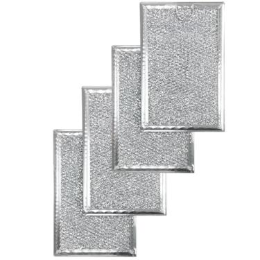 Imagem de Filtro de graxa para micro-ondas 19,4 cm x 13 cm Substituição para GE WB06X10359 WB06X10654, filtro de ventilação do exaustor de micro-ondas LG Kenmore e mais (pacote com 4)