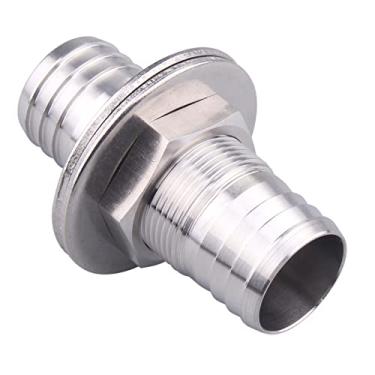 Imagem de DERPIPE Farpa de mangueira de anteparo hexagonal de 2,54 cm – Adaptador de cabeça reta farpada de aço inoxidável