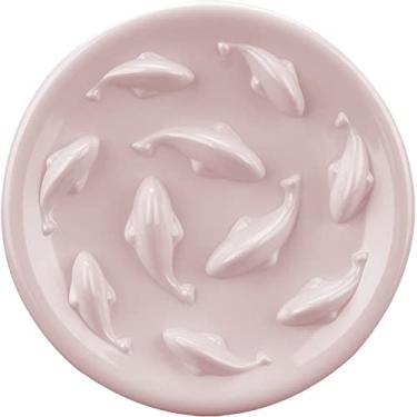 Imagem de Tigela de alimentação lenta para gatos e cães pequenos, design de piscina Cilkus para peixes, divertido e interativo, quebra-cabeças, dieta saudável, feita de melamina, material de grau alimentício