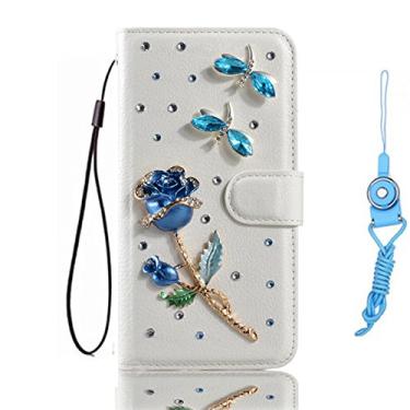 Imagem de Capa para Galaxy J7 V, Galaxy J7 Prime, Galaxy J7 Perx, Galaxy Halo, Galaxy J7 Sky Pro, Galaxy J7 2017 (apenas para a versão dos EUA), capa de couro PU feita à mão para meninas fashion com ranhuras