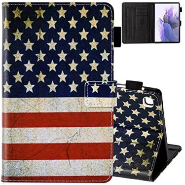 Imagem de Dteck Capa para tablet Samsung Galaxy Tab A7 Lite 22.1 cm 2021 (SM-T220/T225/T227), capa protetora de couro PU com ângulos de visualização ajustáveis, 3 compartimentos para cartão, alça para caneta,