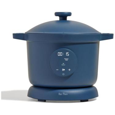 Imagem de Panela Elétrica 5,6L com 4 Modos de Cozimento, Revestimento Antiaderente e Display LED, 110V 1200W, Our Place, Azul