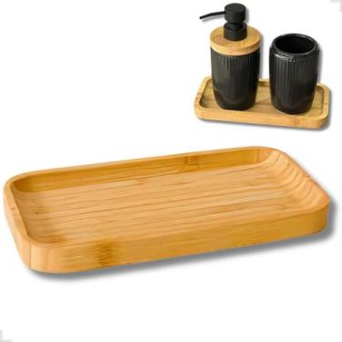 Imagem de Bandeja Bambu Decorativa Lavabo Café Petisqueira Multiuso - Lyor