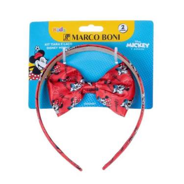 Imagem de Kit Tiara E Laço Infantil Coleção Disney Minnie Marco Boni, Vermelho