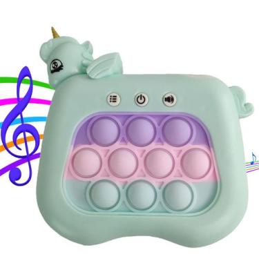 Imagem de Pop It Fidget Mini Game Sensorial 4 Modos Luzes Som Unicornio Divertid