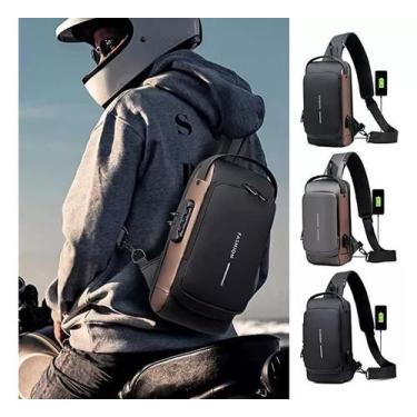 Imagem de Bolsa Transversal Masculina Impermeável Anti Furto Moto - SOUTECH