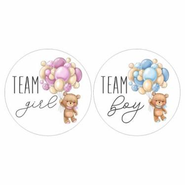 Imagem de 100 Adesivos Chá Revelação Menino Ou Menina Personalizado - Fixa Perso