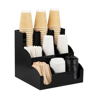 Imagem de Mind Reader Organizador de condimentos de café e acessórios com 9 compartimentos, preto