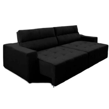Imagem de Sofá Top Lubeck 3 Lugares 250 cm Retrátil e Reclinável Suede Preto  So