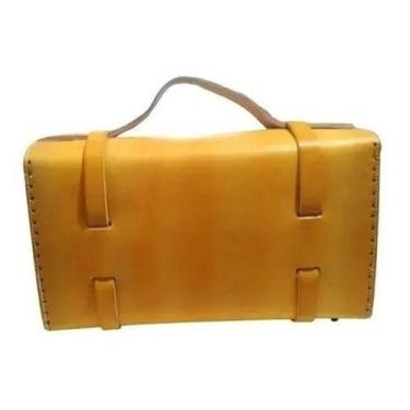 Imagem de Maleta Couro Eletricista , Pedreiro M 36cmx14cmx20cm - braço forte