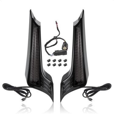 Imagem de Bravema Luzes de painel de enchimento de motocicleta LED para para-choque traseiro lâmpada de freio de corrida adequada para Harley Touring Road King Street Glide 2014-2023 (lente preta da carcaça