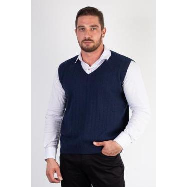 Imagem de Colete de malha masculino 50009 - Éramuz, G, Azul marinho