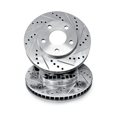 Imagem de Para Toyota Supra R1 Concepts 1993-1998 Rotores de freio ranhurados perfurados em zinco prateado