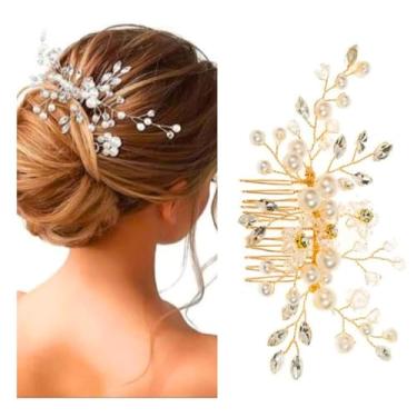 Imagem de Enfeite de Cabelo Para Noiva Casamento Pérola Arranjo Debutante Madrinha Adulto Grampos...