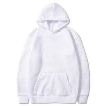 Imagem de Moletom Canguru Liso Blusa de Frio Capuz e Bolso Masculino e Feminino 