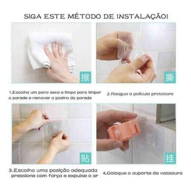 Imagem de Suporte Vassouras Rodo Suporte De Parede Fortalecer Gancho - oem