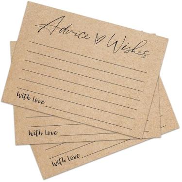 Imagem de 30 cartões de conselhos e desejos, cartões de conselhos de casamento minimalistas, cartão de conselhos de 10 x 15 cm, ideias para lista de presentes de casamento, cartões de conselhos para chá de