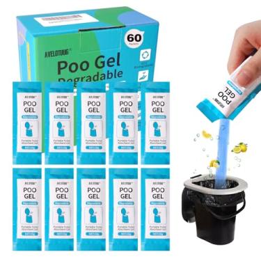 Imagem de Gel em pó absorvente de vaso sanitário, pacote com 60 unidades de gel para acampamento, resíduos sólidos e urina, gel ecológico para atividades ao ar livre, caminhadas, tratamento desodorizante de gel