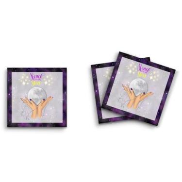 Imagem de Butler in the Home Sticky Notes Pacote com 3 7,6 cm x 7,6 cm, 50 folhas por bloco, alcance para as estrelas lua bola de cristal, blocos de notas engraçados fofos papelaria papel planejador de diário