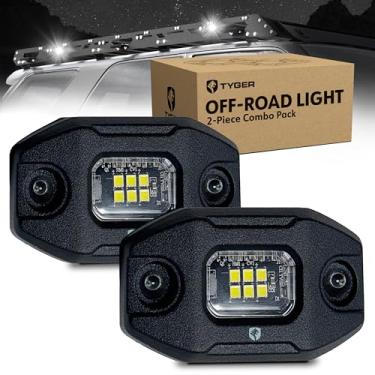 Imagem de Tyger Auto Faróis de LED para rack de veículos off-road | Pacote com 2 | 6500K Day White | Fio para 12V ou 24V | 9W cada | IP68 / IP69K à prova d'água | Inclinação plana ou 30 graus | Caminhões SUV
