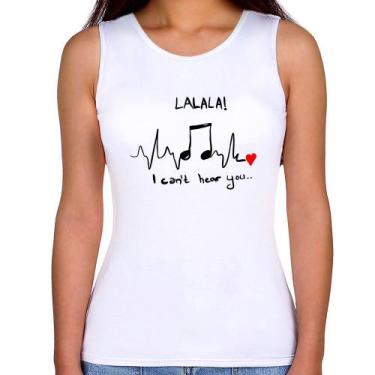 Imagem de Regata Feminina La La Lá - Foca na Moda, Branco, GGG