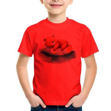 Imagem de Camiseta Infantil Ursinho Teddy Relaxando Na Piscina - Foca na Moda, V